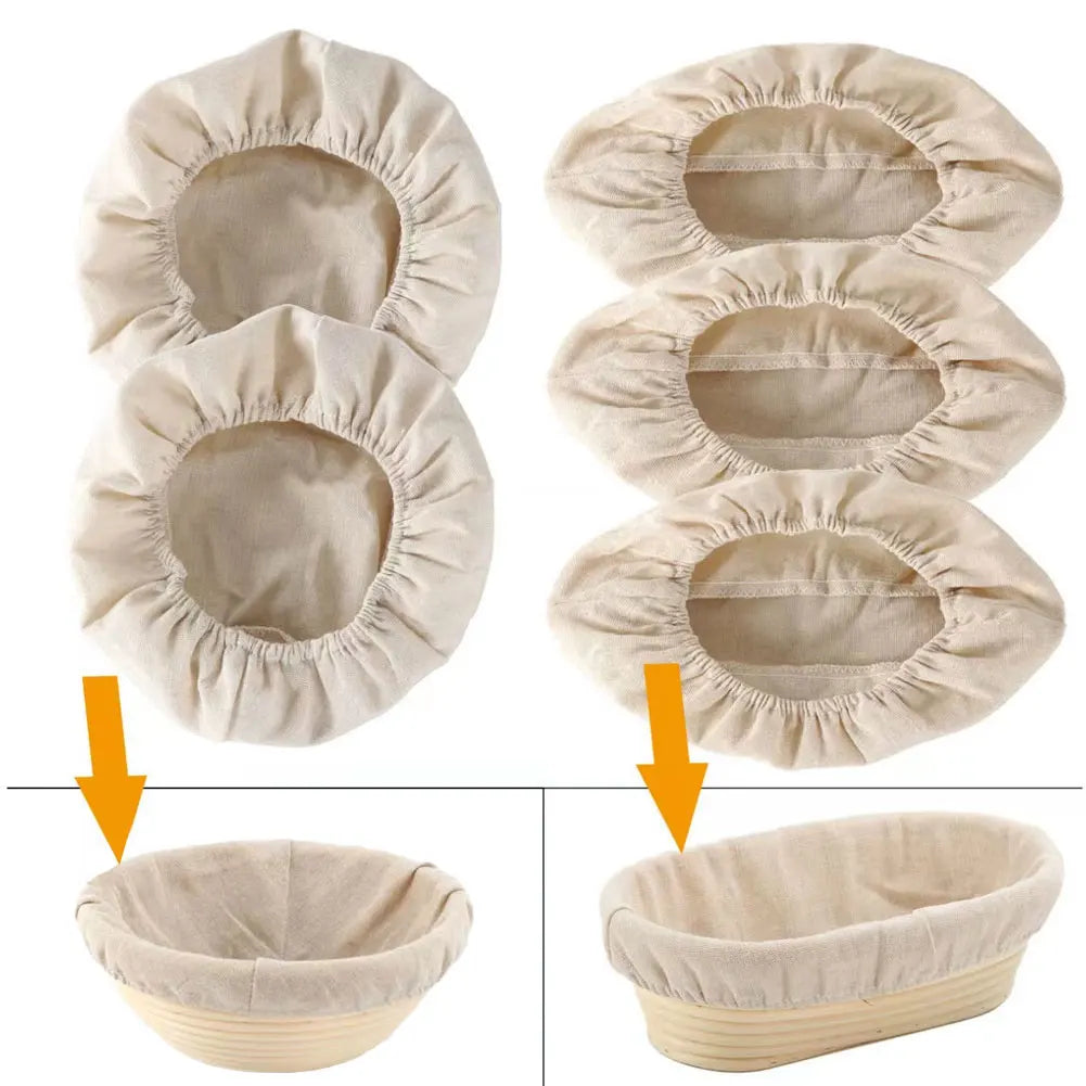 couvre panier pain tissu lin rustique réutilisable fermentation pâtisserie cuisineoutil