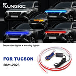 bande lumineuse led rouge blanche bleue adhésive fluo moderne signalisation capot hyundai tucson