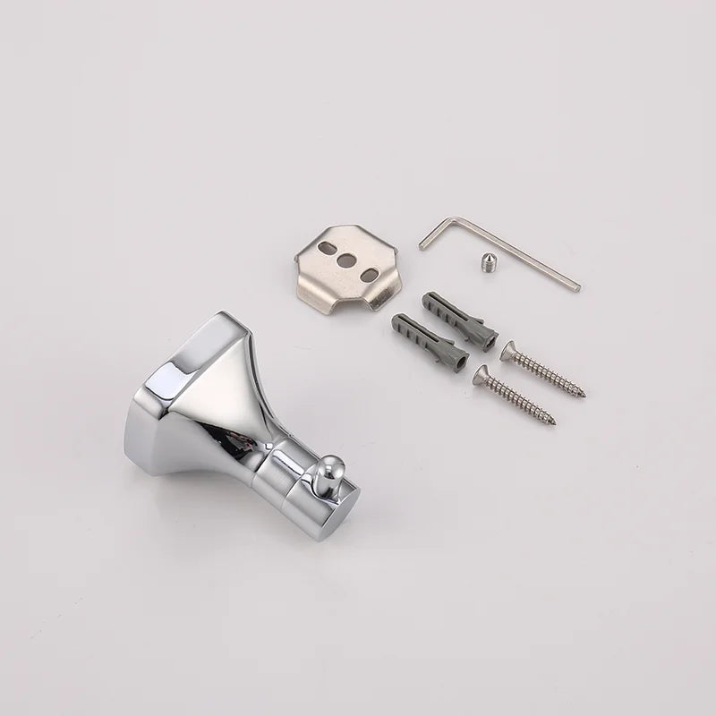 porte serviettes mural chrome vis fixations moderne salle bains accessoire métal lisse