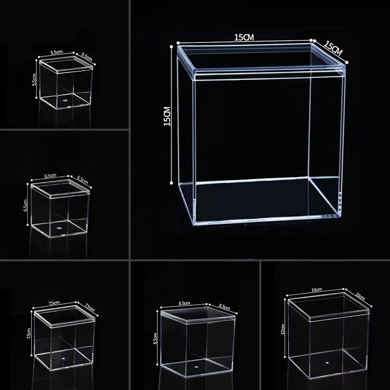 boîtes plastique transparentes modernes boîte bijoux réutiliables boîtes rangement minimalistes transparentes accessoires coiffure pièces