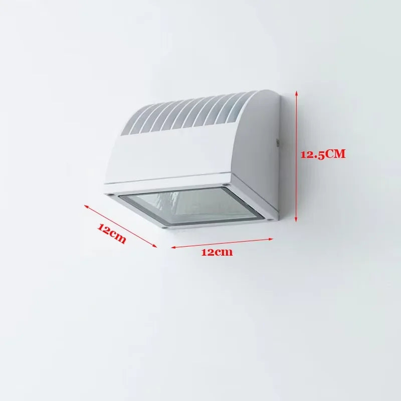 appliques murales led extérieures ip65 modernes noir blanc grille ventilation 12w