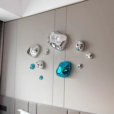 Pendentif mural en pierre simulée gris clair - décoration abstraite pour salon