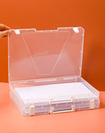 boîtes rangement transparentes pliables moderne poignées blanches stockage papier scrapbooking réutilisables organisateur respectueux environnement