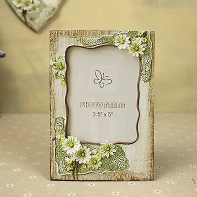 cadre photo vintage floral beige clair fleurs jaunes romantique differentes tailles adhésif