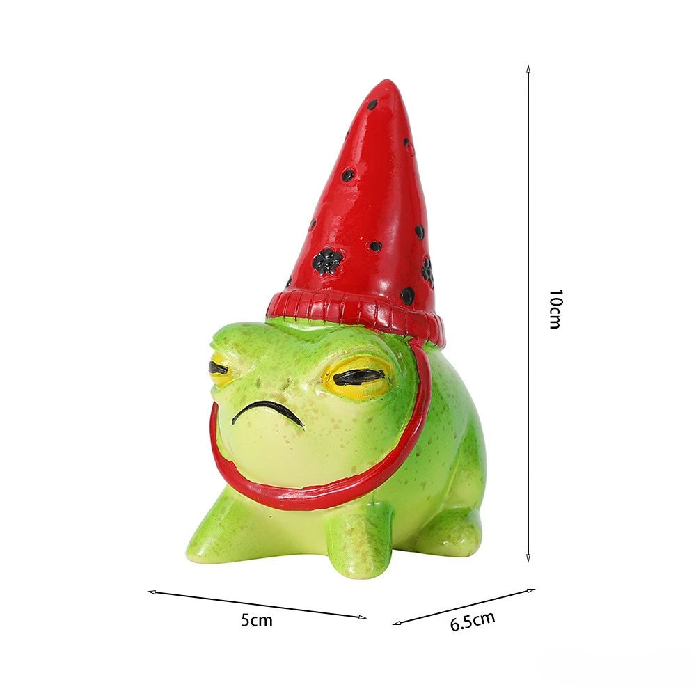 statuette grenouille cartoonaire pois animaux verte bleue rouge bétonnée extérieure pots succulentes jardin