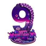 décoration anniversaire enfant années 80 disco numérotée violet rose magenta jaune