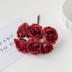 bouquet artificiel roses vintage romantique anniversaire mariage baby shower intérieur feuillets verts