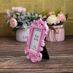 Cadre photo table noir or rose vintage baroque sculpté effet vieilli support pied