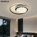 plafonnier led rond moderne cristaux blanc noir marron lampe intérieur élégante