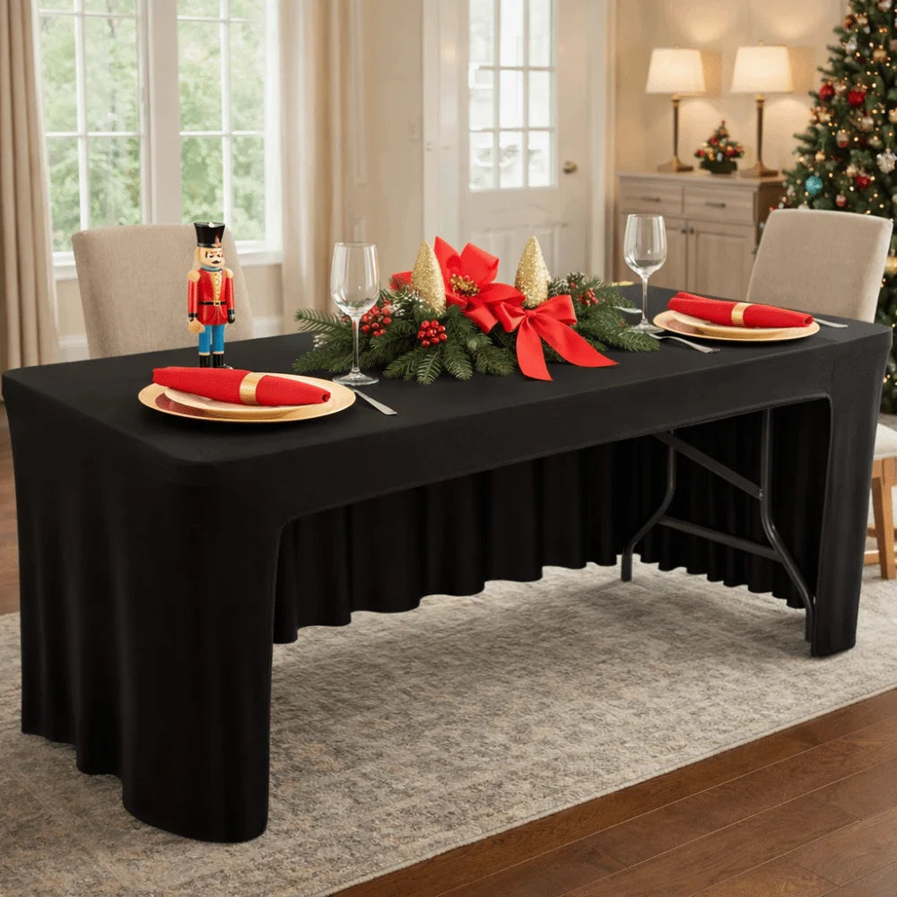 housse table pliante extensible clips table rectangulaire moderne couleur unie imperméable