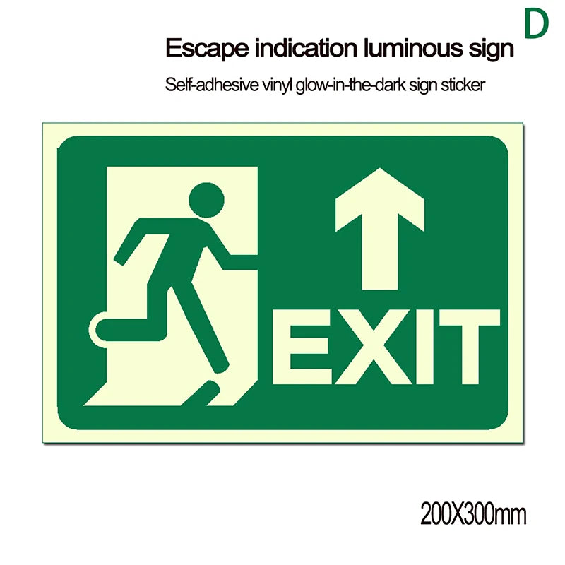 panneau sortie lumineux vert adhésif graphique moderne silhouette mouvement directionnel sécurité évacuation