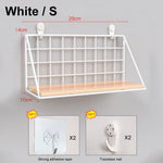 étagère murale industrielle métal bois blanc noir rangement salon chambre decoration moderne finition grille