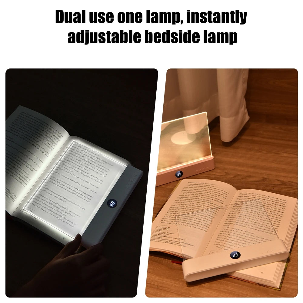 lampe lecture led rechargeable nuit table livre écran lcd usb charge boutons blanc