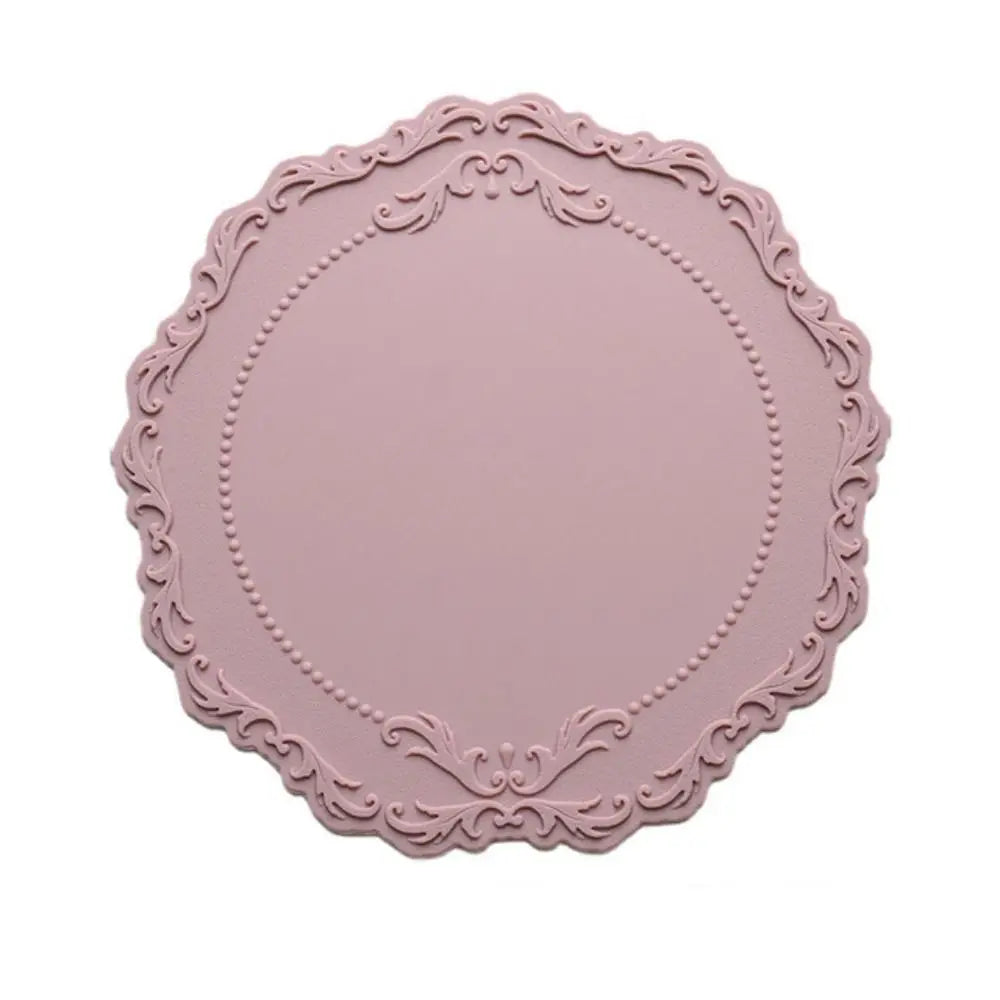 placemat classique ornements floraux bordure dentelée silicone gris vert rouge bleuclair rose beige blanc