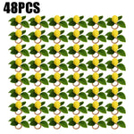 anneau serviettes citron feuilles vertes deco naturelle table occasionnelle festive respectueux environnement pack variante
