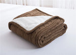 couverture tricotée torsadée coton gris beige moderne hiver voyage maison