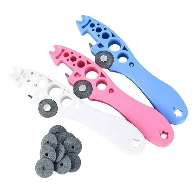 outil débouchage bouteilles bleu rose blanc texture caoutchouc perforations ergonomique vis interchangeable