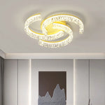 plafonnier moderne led blanc doré noir cristaux contemporain fixations invisibles