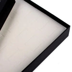 présentoir bijoux bagues velours transparent blanc noir classique élégant 21.7x13.5x3 cm 36 fentes