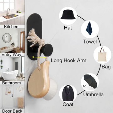 crochets adhésifs noirs robustes serviettes douche cuisine sans perçage moderne minimaliste
