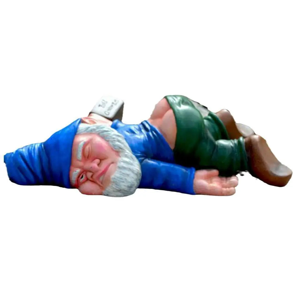statuette lutin nain bleu vert réaliste comique jardin extérieur 12cm 15cm 18cm 24cm