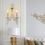 lustre pendentif doré cristal transparent classique chambre salon facile
