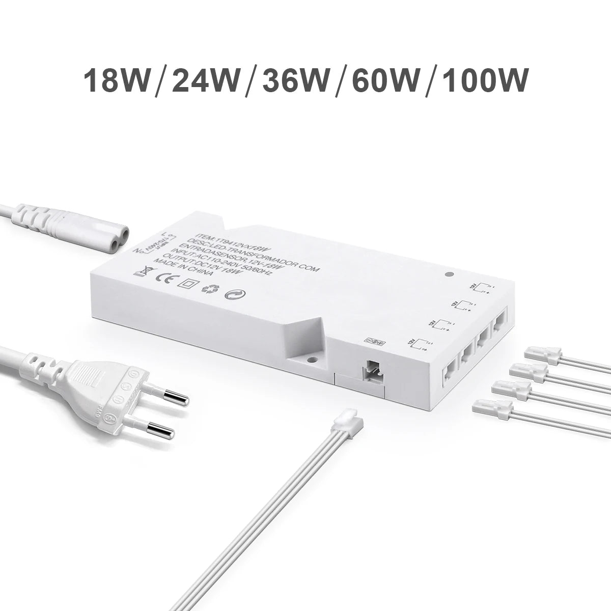 transformateur alimentation led 12v 110v 250v ac blanc moderne câble eu indicateur bleu connecteurs