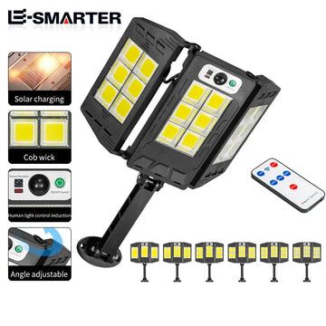 Applique murale solaire extérieure LED avec télécommande et détecteur de mouvement