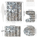 rideau douche moderne diamants gris blanc tapis antidérapant ensemble pièces crochets