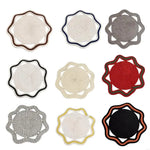 tapis table tissé spirale gris blanc rouge noir respectueux environnement