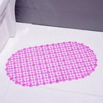 tapis bain antidérapant ventouse transparent maillage billes moderne rose bleu blanc