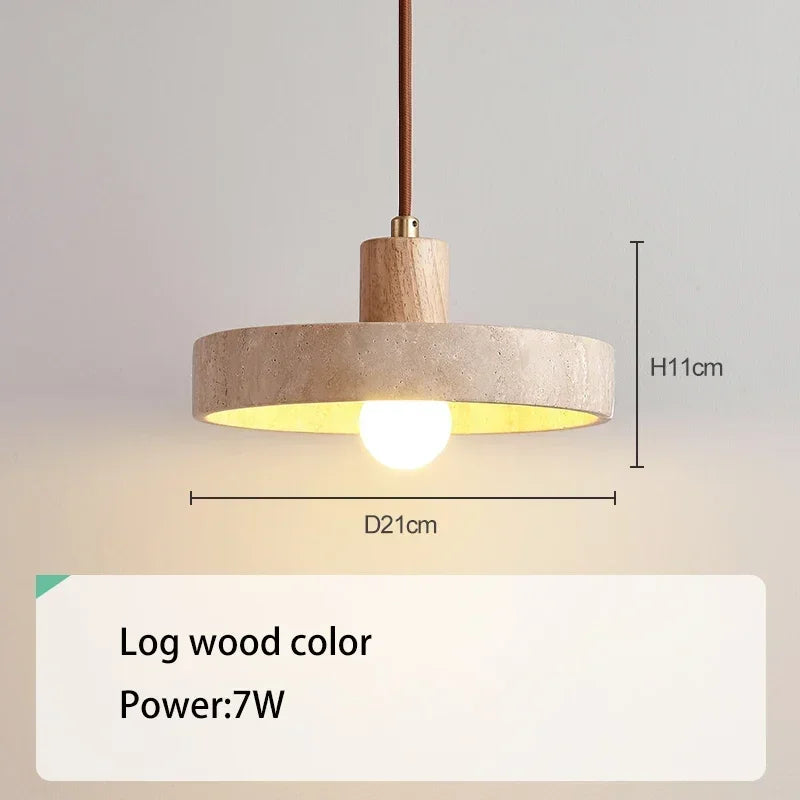 suspension lumineuse pierre gris moderne câble suspendu 3000K 6000K bois foncé