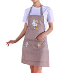 tablier cuisine rose bleu carreaux blancs lapin moderne décontracté poche collier