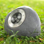 lampe solaire imitation pierre moderne gris extérieure autonomie ip65 abs led 9w