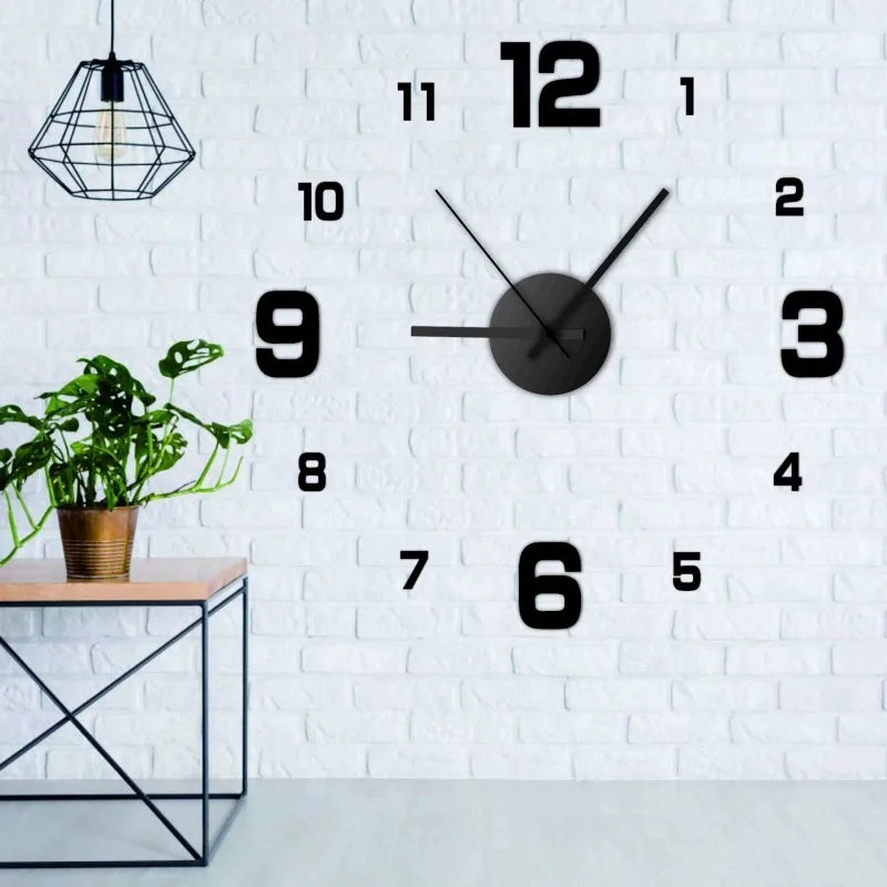 décoration murale horloge murale moderne aiguille chiffres relief salon minimaliste
