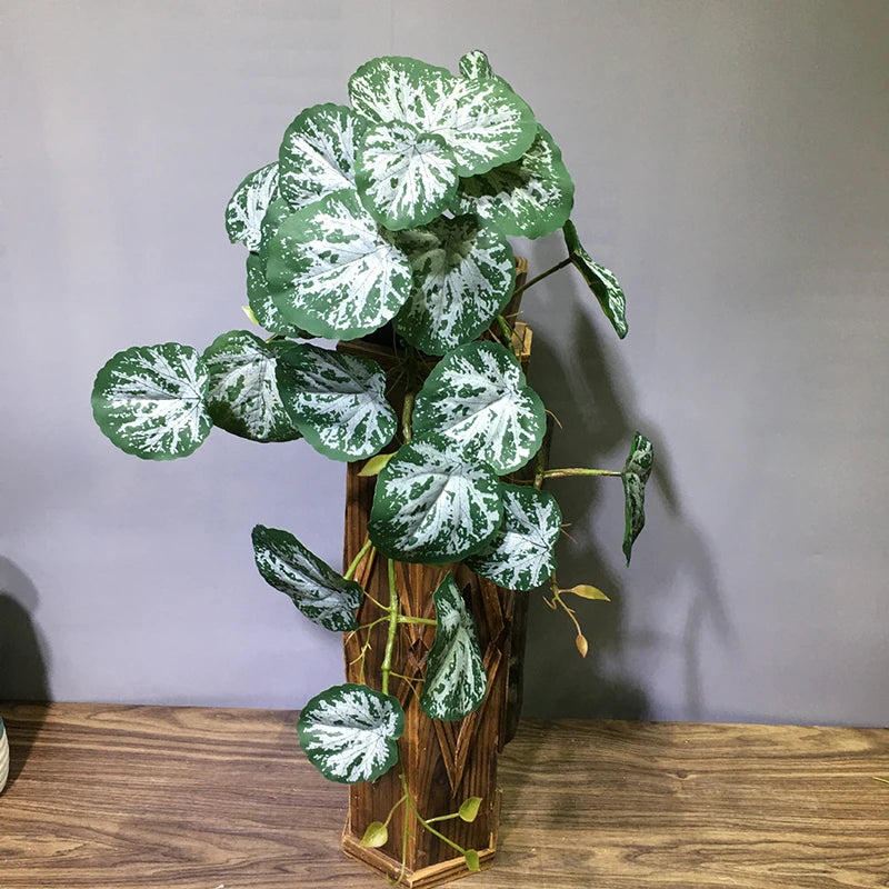 plantes artificielles feuilles ovales vert clair vert foncé naturel accrochées extérieur decoration 90cm 23feuilles