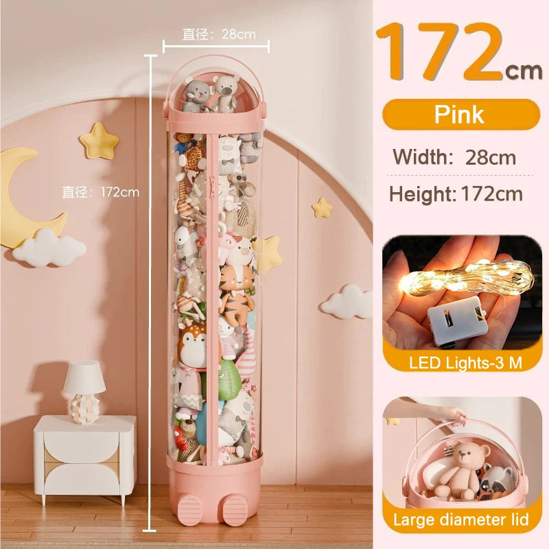 boîtes rangement jouets transparentes moderne rose clair pliables multifonctions organisation enfants storage zipper toy