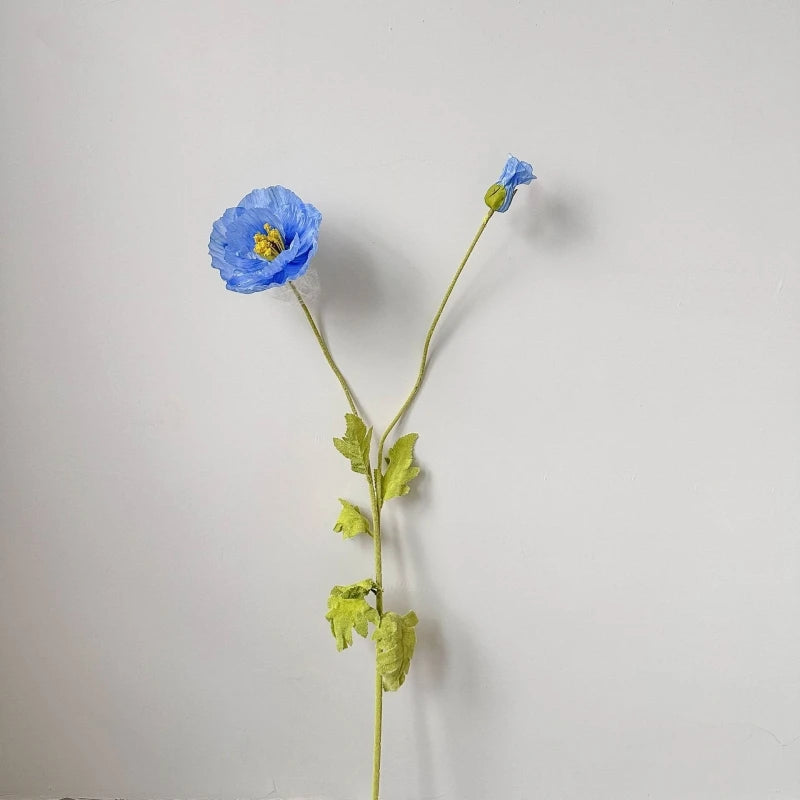 bouquet fleurs artificielles poppies blanc jaune rose decoration maison exterieur 105cm moderne