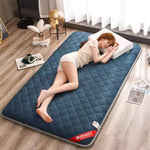 matelas tatami bleu marine gris confortable coton tissé pointillé moderne autonome épais solide antidérapant