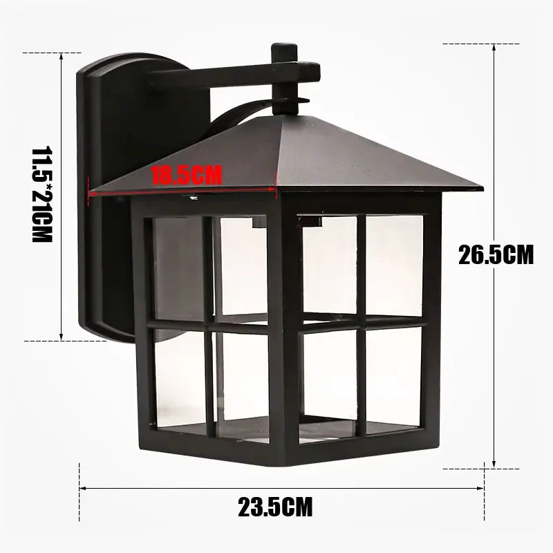 lampe murale noire transparente classique grillage entrée chambre étude salle bain
