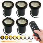 spots led étanches ip65 noirs modernes télécommande extérieur jardin allée