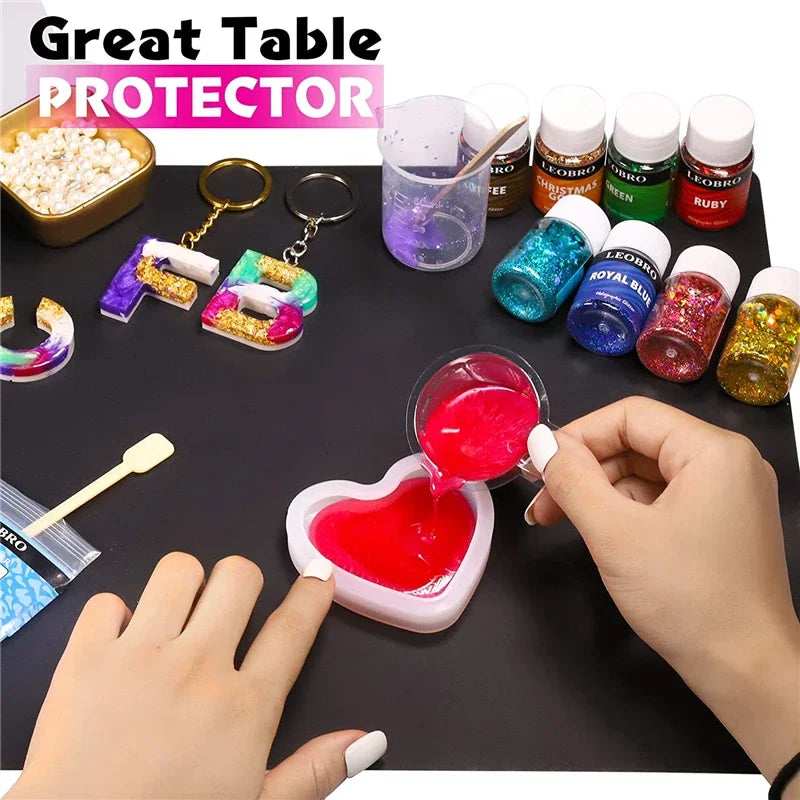 tapis protection table silicone moderne rectangle bleu vert rose marron