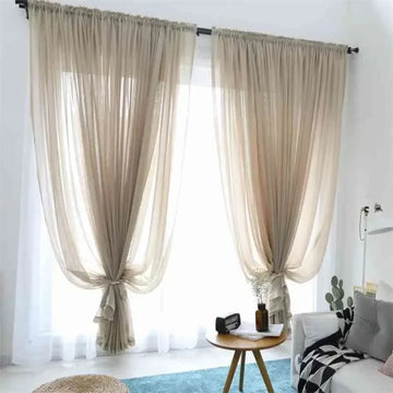 rideaux modernes transparents bleu clair beige gris blanc unis annelés tissu maison