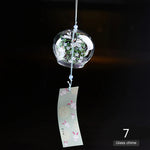cloches vent japonaises transparentes fleurées traditionnelles ruban soie fixations œilletsintérieur decoration fleurs cerisier transparence