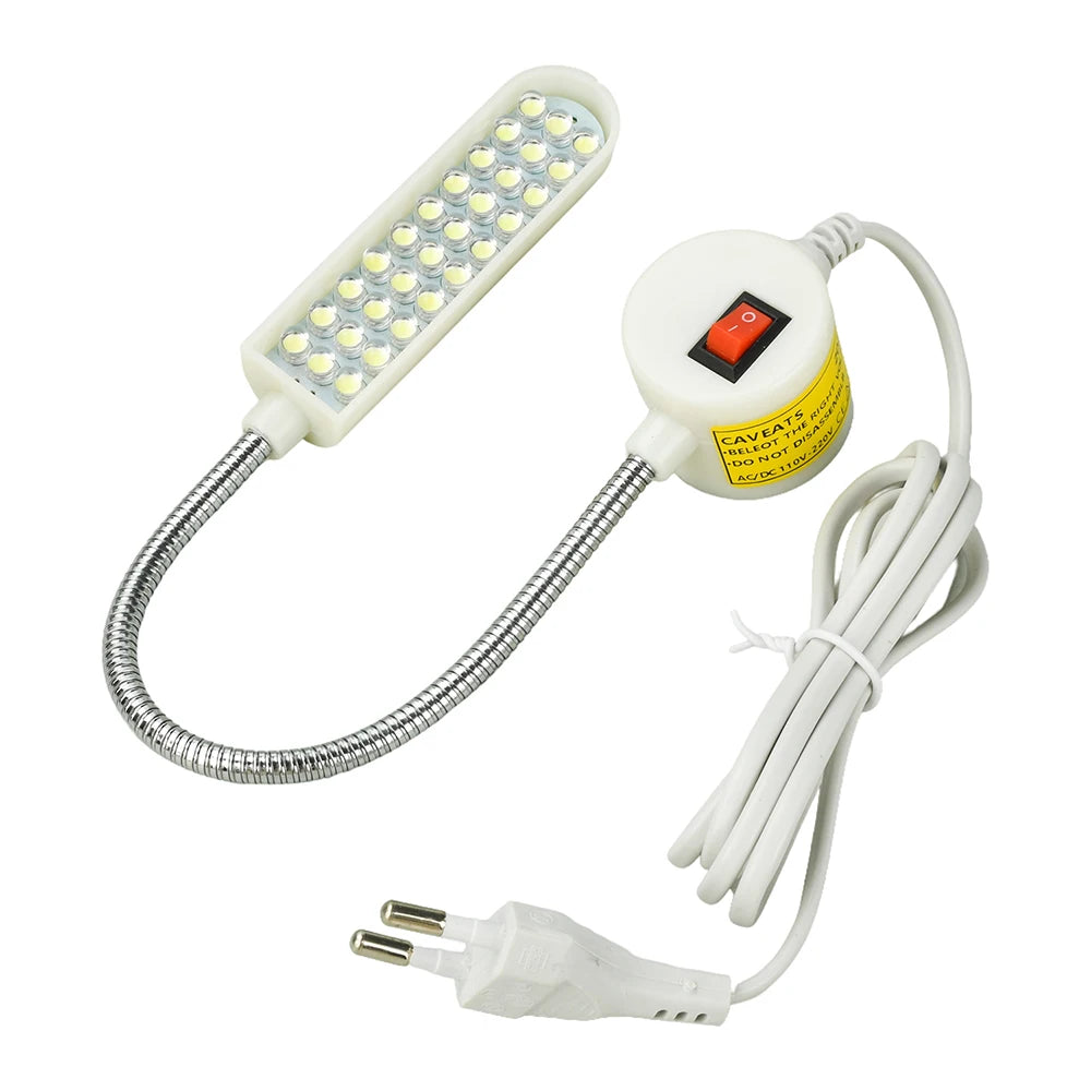lampe led machine coudre blanc diodes moderne flexible base magnétique interrupteur rotatif