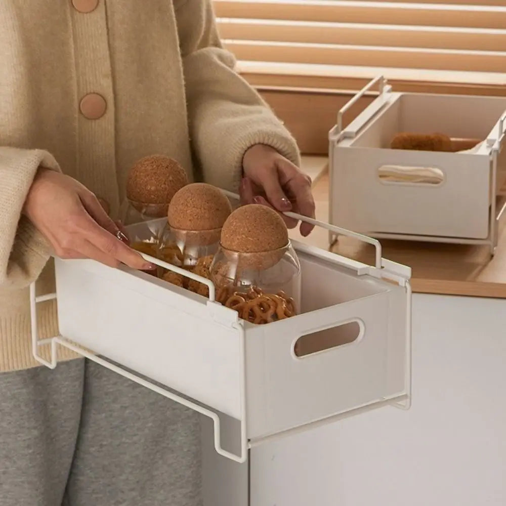 boîtes rangement blanc modernes clips poignées imperméables plastique sans BPA métal opaques étagères sous