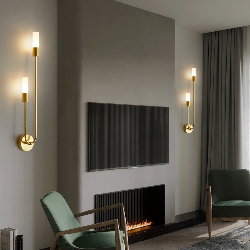 lampes murales modernes or noir blanc éclairage intérieur chambre salle manger LED minimalistes