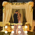 guirlande lumineuse solaire jaune rideau blanc extérieur decoration pergola arbres fleurs