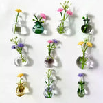 vases magnétiques réfrigérateur transparents bleus verts gris or violets minimalistes modernes