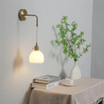 lampe murale moderne verre floral or vert translucide vintage fixée mur led contemporain